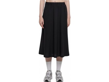 Dlouhá klasická sukně z viskózy a s kapsami Urban Classics (Barva černá, Velikost 3XL)