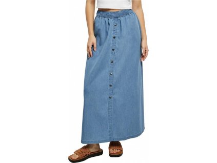 Dlouhá široká džínová sukně s kapsami Urban Classics (Barva skyblue washed, Velikost 3XL)