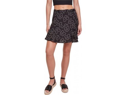 Dámská viskózová mini sukně se skrytými šortkami Urban Classics (Barva černá, Velikost 3XL)