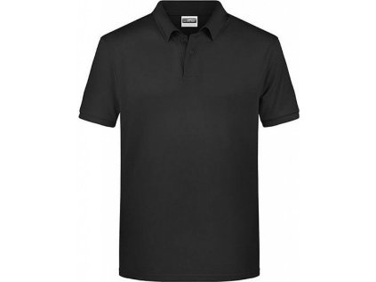 Pánské bavlněné polo s knoflíkovou légou (Barva černá melír, Velikost 3XL)