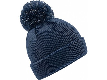 Dětská čepice s bambulí s reflexními vlákny Beechfield