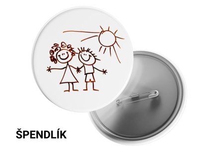 Placka se špendlíkem, 65 mm