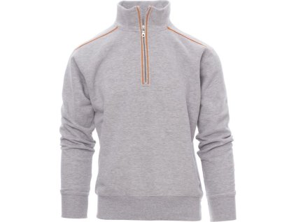 Mikina Vancouver s polozipem v melírové variantě (Barva ŠEDÁ MELANŽOVÁ/ORANŽOVÁ, Velikost 3XL)