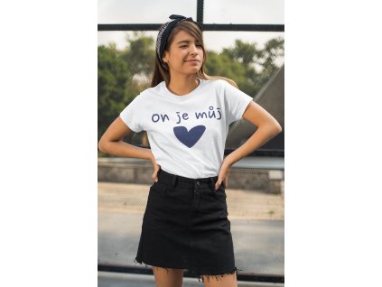 t shirt mockup of a woman with a headband winking at the camera 27332