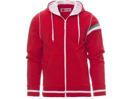 Sportovní pánská mikina Nevada s italskou trikolórou na průramku (Velikost S, Barva červená - bílá)