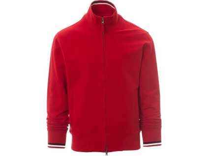 Mikina Maverick 2.0 s dvojitým jezdcem a konstrastním lemem (Velikost XS, Barva červená klasická)