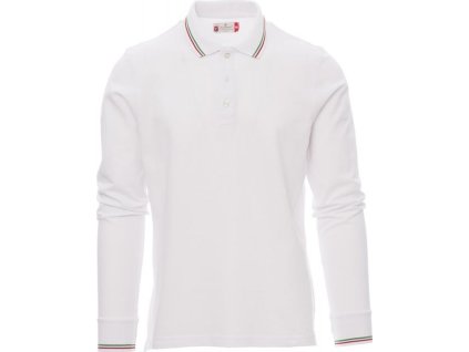 Unisex polokošile Aviazione s dlouhým rukávem (Barva BÍLÁ/ITÁLIE, Velikost 3XL)