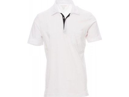 Polokošile Chic se třemi kovovými druky (Barva bílá - černá, Velikost 3XL)