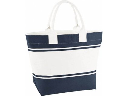 Dvoubarevná plátěná taška do ruky Quadra 24 l (Barva modrá námořní - bílá)