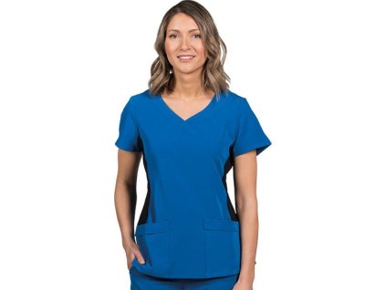 Dámská přiléhává tunika s výstřihem do véčka (Velikost XS, Barva bílá)