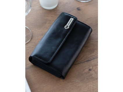 Číšnická peněženka s drukem (Barva černá)