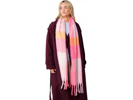 Huňatá šála s kostkovým vzorem (Barva hnědé káro)