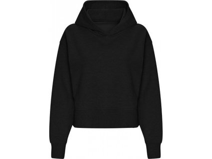 Dámská mikina s kapucí – volný střih (Velikost XS, Barva černá)