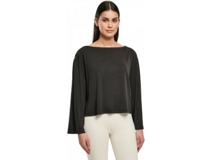 Dámské modalové tričko s lodičkovým výstřihem (Barva černá, Velikost 4XL)