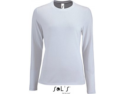 Dámské tričko Imperial s dlouhým rukávem (Velikost S, Barva bílá)