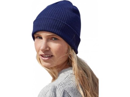 Tenčí žebrovaná čepice z organické bavlny s čistým minimalistickým vzhledem (Barva černá)