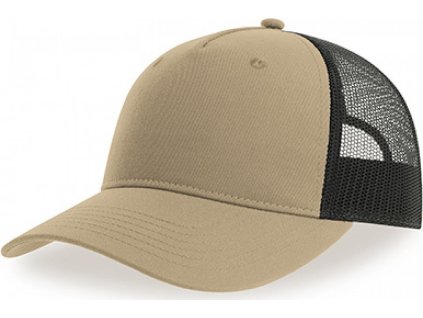 Prodyšná čepice Zion s 5 panely a recyklovanou síťovinou Atlantis khaki - černá