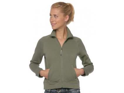 62 002 lady fit sweat jacket green