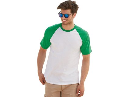 Pánské tričko Baseball s krátkým rukávem, 165 g/m (Barva bílá - černá, Velikost 3XL)