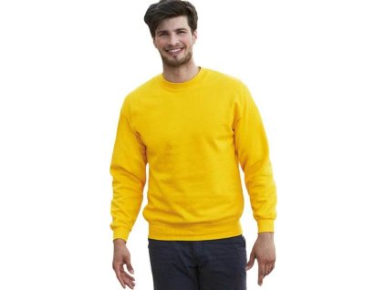 Pánská klasická mikina Set-in Sweat přes hlavu 80% bavlna (Barva černá, Velikost 3XL)