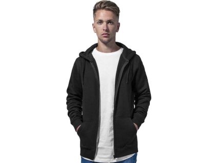 Pevná dlouhá mikina se zipem a kapucí 70% bavlna (Barva hnědá, Velikost 3XL)