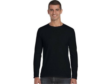 Pánské triko s dlouhým rukávem Gildan SoftStyle 150 g/m (Velikost S, Barva černá)