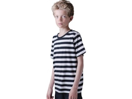 Dětské pruhované tričko Mantis Mini 100% bavlna (Velikost 2-3 roky, Barva černá - bílá)
