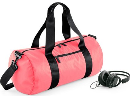 Sportovní taška s černými popruhy BagBase 28 l (Velikost 50 x 24 x 24 cm, Barva růžová electric)
