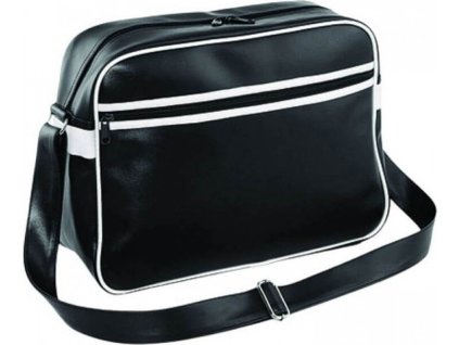 Dvoubarevná retro brašna Original s popruhem BagBase 15 l (Velikost 38 x 29 x 14 cm, Barva černá - bílá)