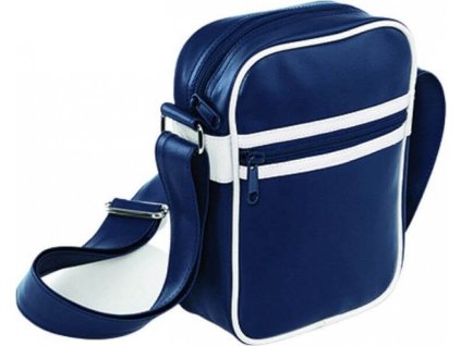 Originální retro brašna s popruhem přes rameno BagBase 3 l (Velikost 15 x 21 x 7 cm, Barva černá - bílá)