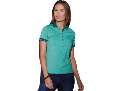 Dámská slim-fit polokošile s kontrastními lemy (Velikost S, Barva černá melange - černá)