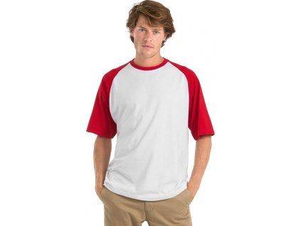 Pánské baseballové tričko s krátkým rukávem B&C 185 g/m