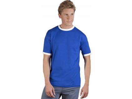 Pánské volně střižené tričko s kontrastními lemy 180 g/m (Velikost S, Barva černá - červená ohnivá)