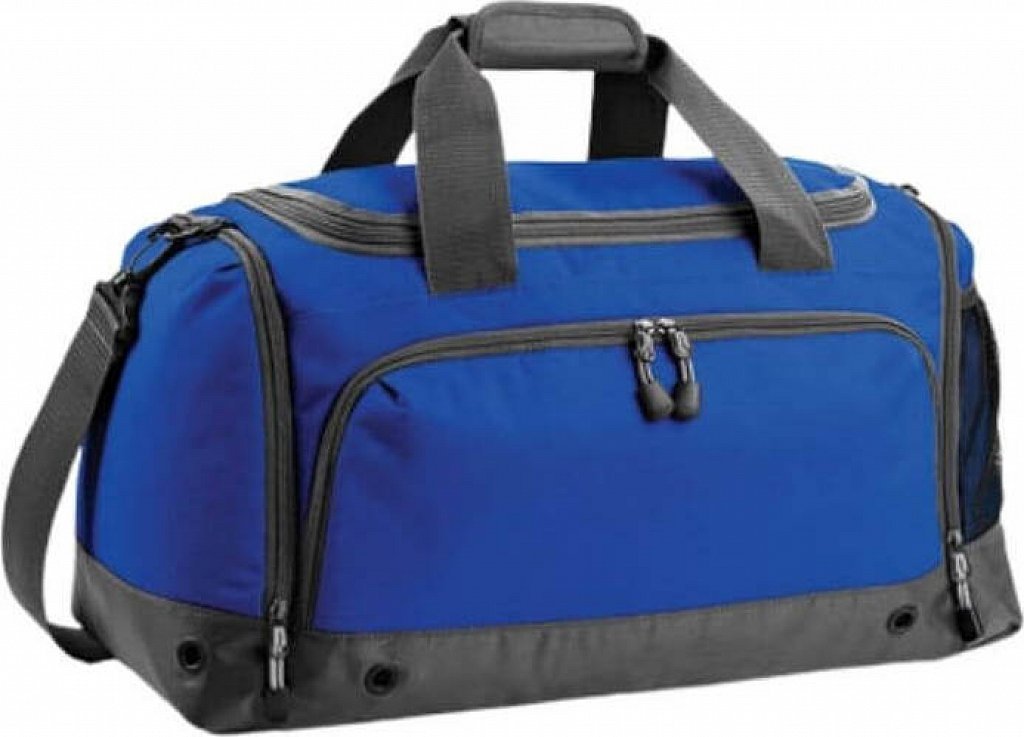 BagBase Atletická taška s tunelem na boty a přihrádkou na mokré věci 30 l Barva: Modrá výrazná, Velikost: 54 x 29 x 26 cm BG544