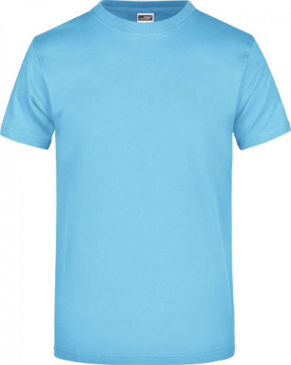 James & Nicholson Pánské základní triko ve vysoké gramáži 180 g/m bez bočních švů Barva: modrá nebeská, Velikost: 5XL JN002