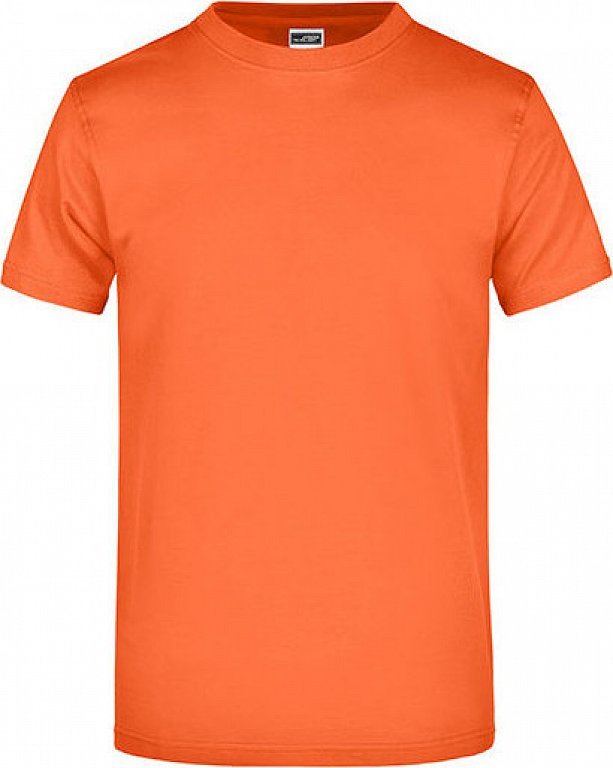 James & Nicholson Pánské základní triko ve vysoké gramáži 180 g/m bez bočních švů Barva: oranžová tmavá, Velikost: M JN002