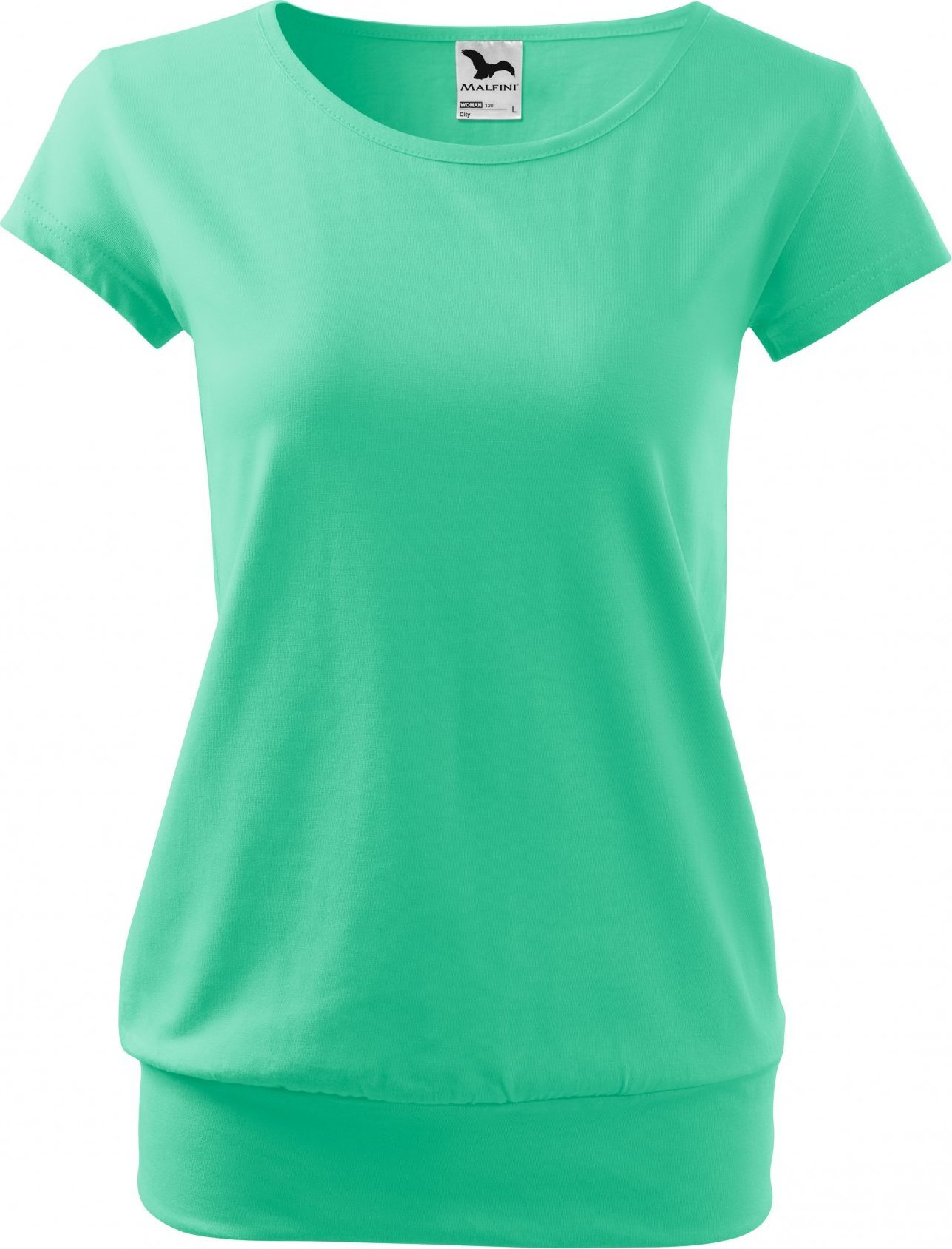 MALFINI® Bavlněné volné módní tričko City s pružným lemem v pase Barva: Mátová, Velikost: L