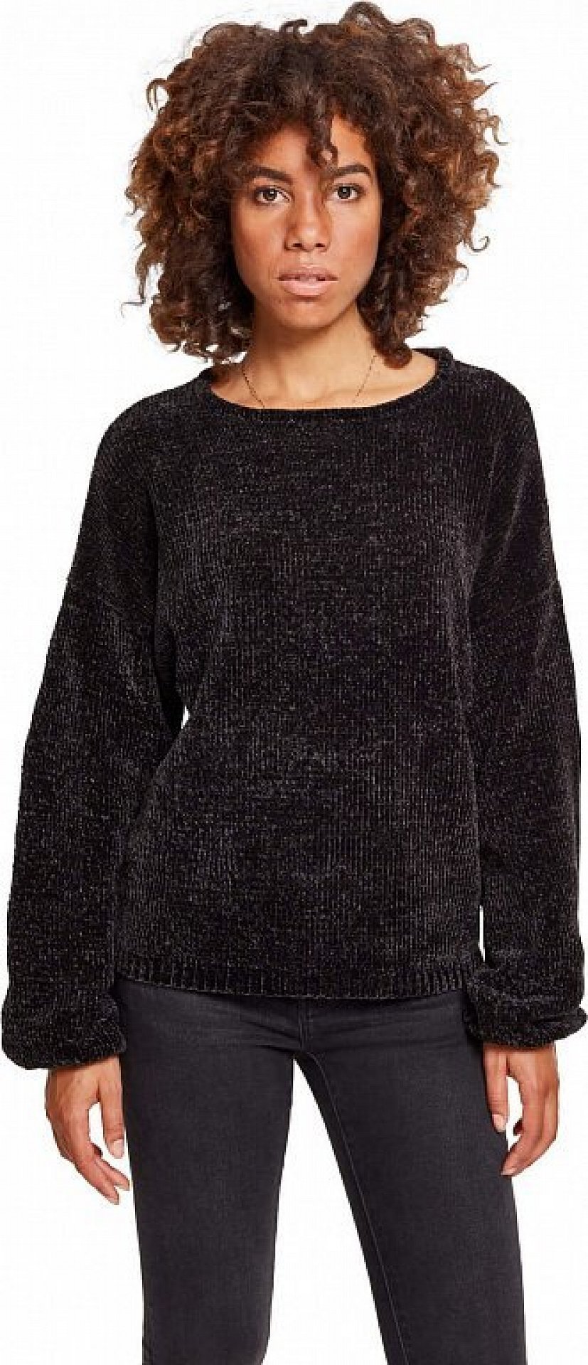 Žinylkový oversize svetr Urban Classics se spadlými rameny Barva: černá, Velikost: L