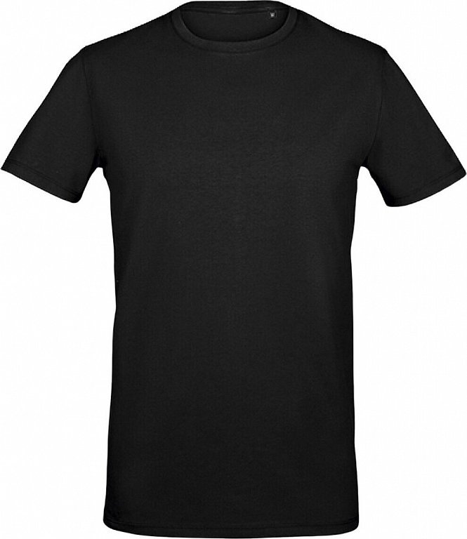 Levně Sol's Pánské vypasované slim-fit tričko Millenium 5% elastan 190 g/m Barva: Černá