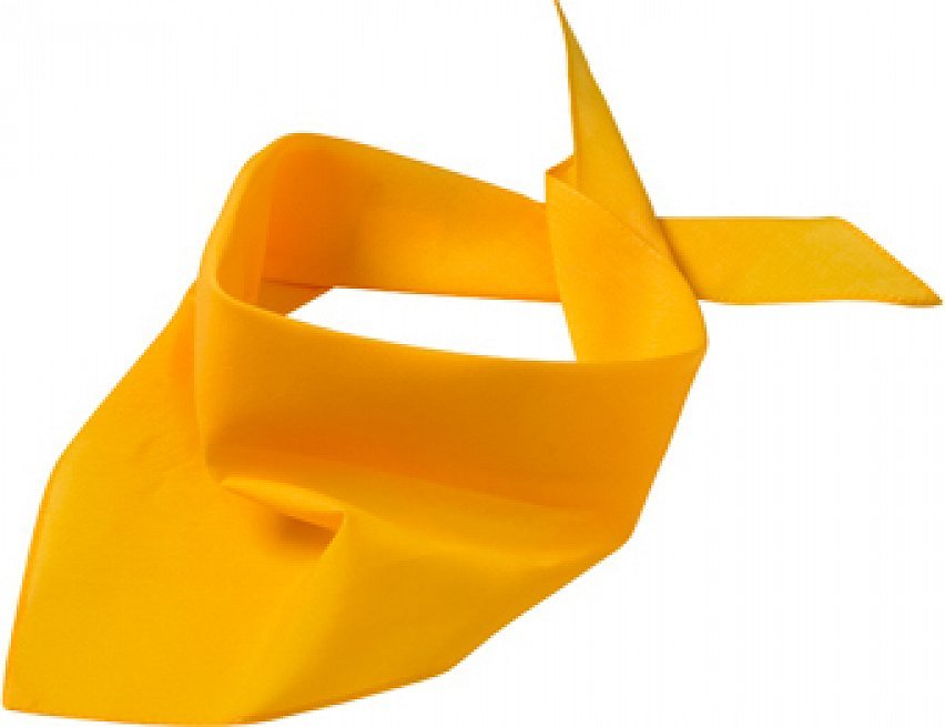 Myrtle beach Multifunkční trojúhelníkový šátek 97% polyester, 3% bavlna, 85 x 40 cm Barva: žlutá zlatá MB6524