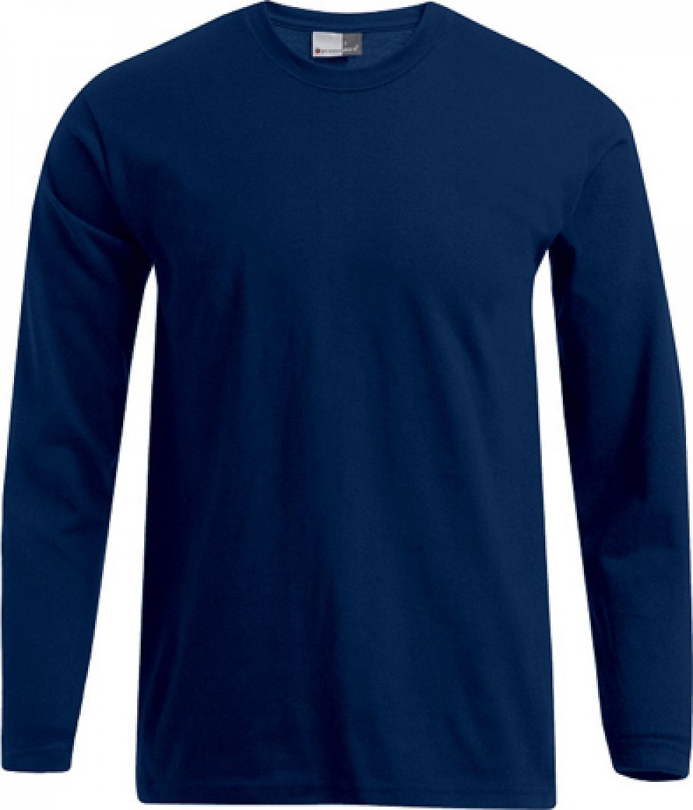 Pánské prémiové bavlněné triko Promodoro s dlouhým rukávem 180 g/m Barva: modrá námořní, Velikost: 3XL E4099