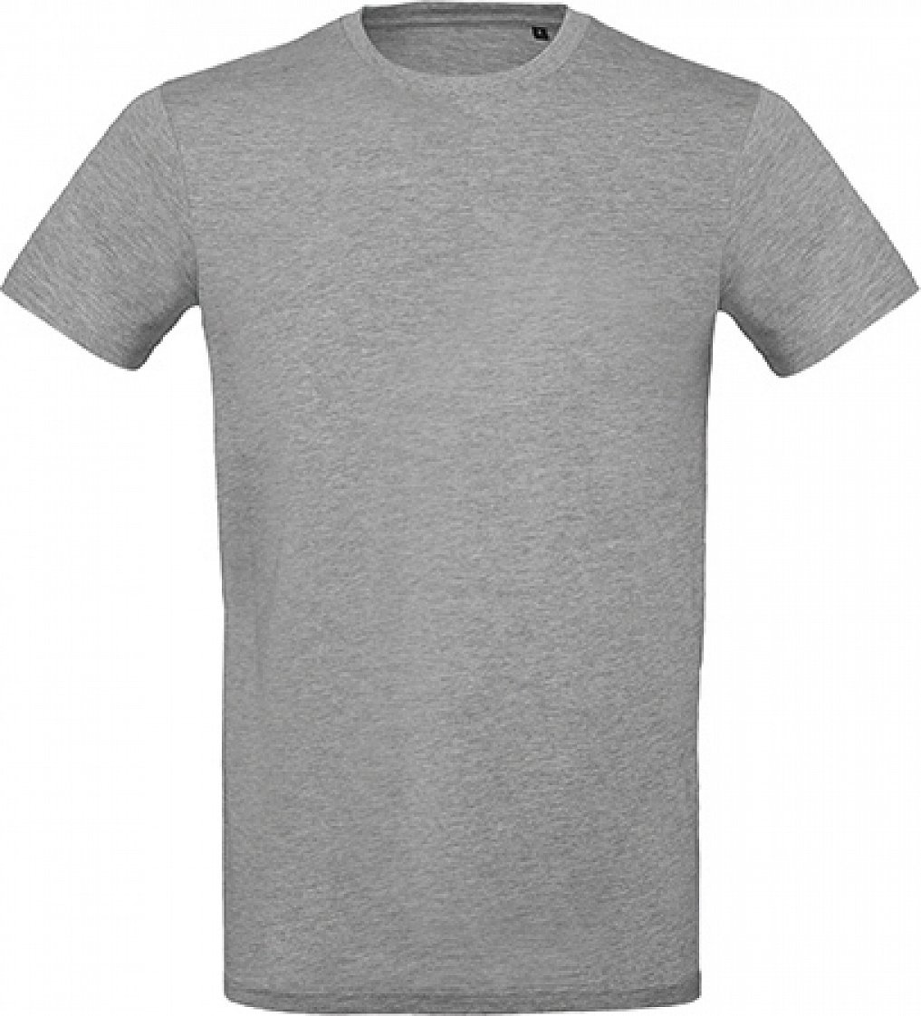 Měkké hladké organické pánské tričko B&C Inspire Plus 175 g/m Barva: šedá melír, Velikost: S BCTM048