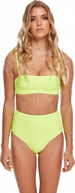 Levně Bandeau bikiny s vysokým pasem Urban Classics Barva: žlutá výrazná