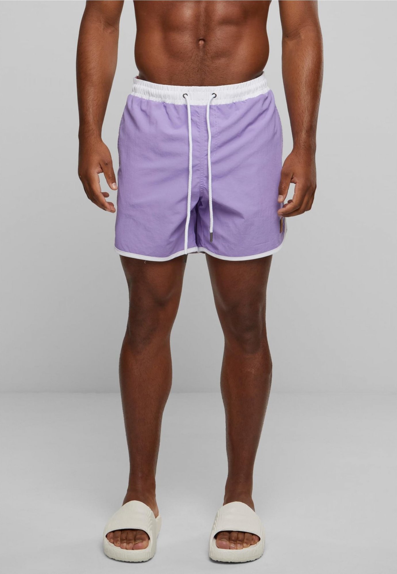 Dvoubarevné retro šortky na plavání Urban Classics Barva: lavender/white, Velikost: 3XL