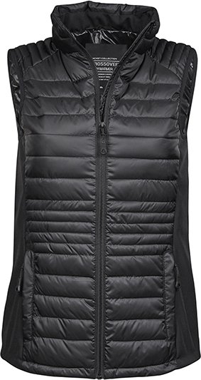 Tee Jays Softshellová prošívaná vesta Bodywarmer s polstrováním Barva: černá - černá, Velikost: 3XL TJ9625