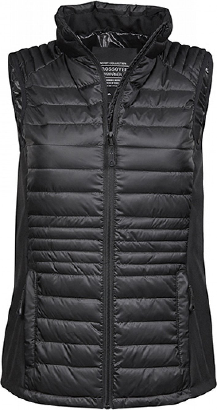 Tee Jays Softshellová prošívaná vesta Bodywarmer s polstrováním Barva: černá - černá, Velikost: XXL TJ9625