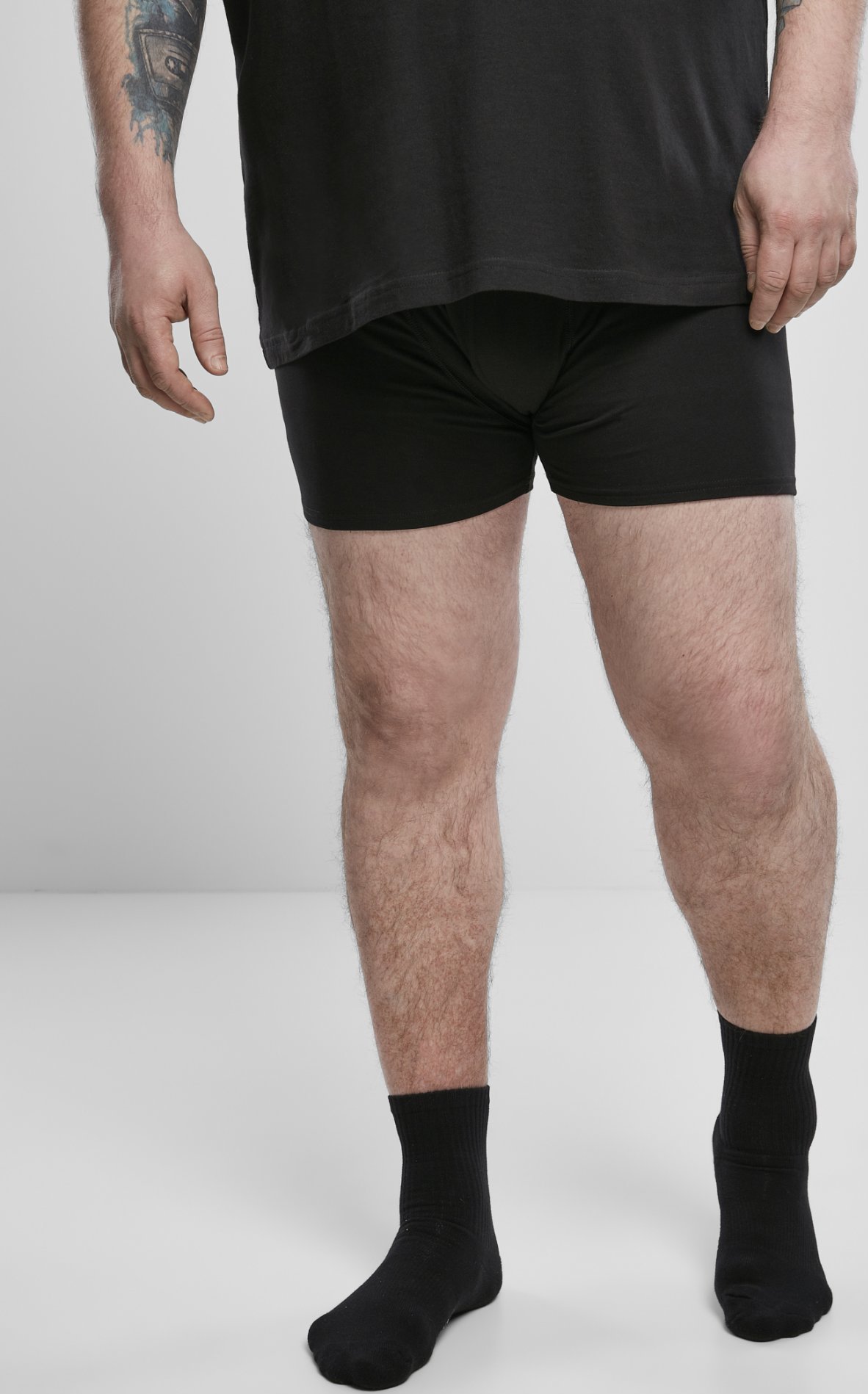 Pánské boxerky s elastanem Urban Classics 2 ks v balení Barva: černá - šedá uhlová, Velikost: 6XL