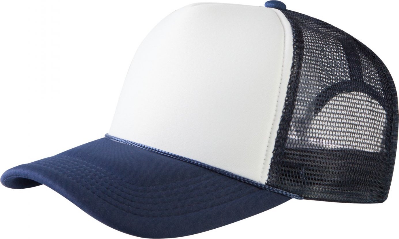 Flexfit Baseballová kšiltovka Trucker s vysokým profilem a dekorativní šňůrkou Barva: modrá námořní - bílá, Velikost: univerzální