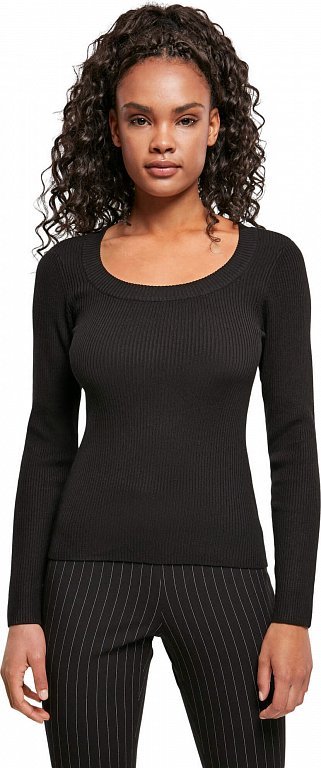 Dámský sexy svetřík s hlubokým výstřihem Urban Classics Barva: Černá