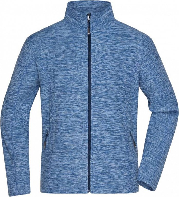 James & Nicholson Pánská fleecová bunda s trendy prolínajícím se efektem Barva: modrá námořní, Velikost: L JN770